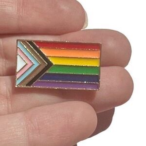 Pride LGBQTIA+ Trans Rainbow Pride Flag Enamel Pin
